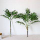 High Grade Plastic Flower Bouquet Single Stem Green Plant Artificial Palm Leaves thumbnail-2