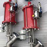 ANSI Industrial Pneumatic Handwheel Flat Bottom Dicharge Valve With Break Opening Into the Tank NPS3 150Lbs CF8 Body thumbnail-1