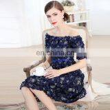 LAITE D2145 High Quality Women Sequin Embroidery One-shoulder Casual Dress Evening Birthday Dress for Women thumbnail-5