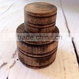 Rustic Style Vintage Stain Small Round Wooden Gift Box,antique Wood Box Accept OEM thumbnail-3