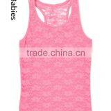 Designer Western Tops Images Girls Fancy Cotton Lace Front Tank Top thumbnail-1