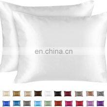 Custom Waterproof Pillows Coverings White Satin Organic Cotton Luxury Pillowcase With TPU Film thumbnail-2