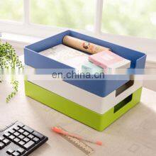 Pen Storage Stacking Set Plastic Stackable Paper Tray Desk Office File Organizer thumbnail-2