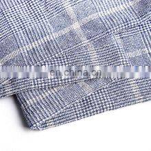 wholesale Cotton Polyester blend fabric  Loop Yarn check Fabric plaid twill fabric