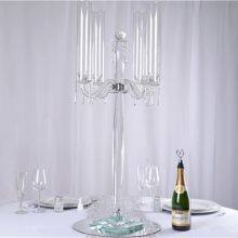 Glass Candle Stick Holders Centerpieces Clear Crystal Candelabra Table Decorations for Wedding Party Events Decorative thumbnail-2