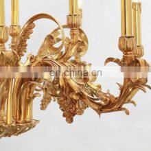 European Candle Light Living Room Brass Pendant Light Home Custom Made Large Chandelier thumbnail-5