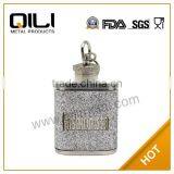 Glitter Leather Warp 1oz Mini Keychain Stainless Steel Hip Flask thumbnail-1