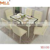 Modern Metal Glass Dining Table Set Made in China thumbnail-2