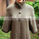 ALPACA WOOL PLAIN COLOR CARDIGAN/PONCHO