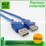 SLT Braided Shielded USB 2.0 Extension Cable A Male to A Female Blue thumbnail-2