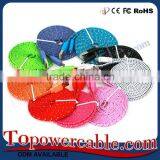 Fast Charging Flat Woven Fabric Dual Micro Usb Cable 2.0 With Customized Length thumbnail-2