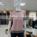 Women Crew Neck Long Sleeve Jersey Knit Pullover Sweater 2016 Fall/winter Viscose/nylon/wool thumbnail-4