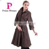 2016 Spring Latest Design Light Fashion Long Women Trench Coat