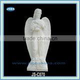White Angel Carved Italian Marble Sculpture