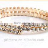 Shiny Bilayer Full Crystal Bangle 18K Rose Gold Plated Rhinestone Jewelry Bracelet thumbnail-4