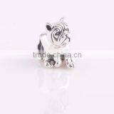 925 Sterling Silver Charm Beads Bracelet Bulldog Charm thumbnail-1