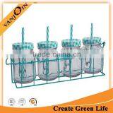 Newly Wholesale Glass Mason Jar With Carrier thumbnail-1