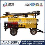 Bore Well Drilling Machine Price DFQ-200W Portable Trailer Mounted Water Well Drilling Rig thumbnail-2