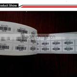 White Printed Ultra Destrucitlbe Vinyl Label With Barcode Security Eggshell Label