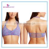 polyester/spandex digital printing fitness bra for women