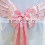 High Quality Cheap Light Pink Satin Chair Sashes for Weddings thumbnail-1