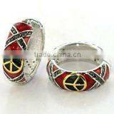 Rhodium Plated Design Enamel Earring