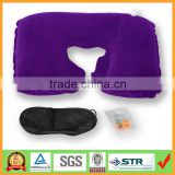 Travel kit with pillow,eyemask,ear plugs (Purple)