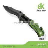 Outdoor Military Knife with Led Light&glass cutter on handle