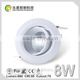 Rotatable dimmable D95.5 H70 cutout75mm ip44 led cob recessed downlight with CE RoHS SAA approved