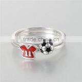 Fast Express Enamel Sterling Silver Jewelry Football Rings thumbnail-2