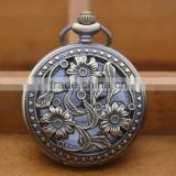 Good quality cheap price flower pocket watch antique necklace pocket watch brands