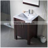 Dark Cherry Solid Wood Bathroom Furniture With Mirror thumbnail-4