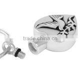 SRP8235 Trend Pet Keepsake Memorials Necklace Dove on Heart Pigeon Stainless Steel Cremation Jewelry Pendant thumbnail-2