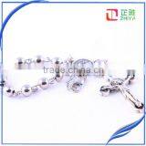 Jerusalem Round Silver Bead Catholic Rosary thumbnail-1