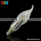 4W DIMMABLE LED CANDLE BULB LAMP LOW ENERGY E14 FLAME TIP thumbnail-1