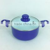 8pcs Purple Aluminum cooking pot set non-stick Cooking Pot with Glass Lid Cookware Set