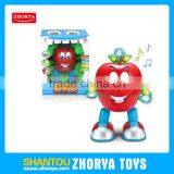 Cute Kids Electronic Dancing Toys With Music and Light Funny Design Apple Figure Toy Plastic Electronic Dancing Apple Toys thumbnail-1