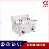 GRT -G20L Commercial Kitchen 2 Tanks Stainless Steel Gas Deep Fryer thumbnail-4