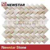 Newstar Herringbone 3d Cambered Crema Marfil Polished Tile Mosaic thumbnail-2