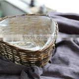 100%Handmade Natural willow wicker plastic lined heart shape plant basket flower plant pots