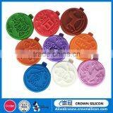 FDA High Quality Christmas Moose Shaped Wood Handle Custom Silicone Cookie Stamp thumbnail-3