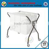 4 Compartments Chrome Laundry Sorter With Wheel thumbnail-4