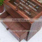 Vintage Small Wooden Storage Box With Lid Glass Cover Storage Box Old Style Wood Craft Home Decoration 25*17*2 thumbnail-1