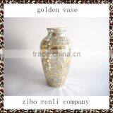 Table Centerpiece Handmade Golden Stemmed Antique Art Deco Glass Vases thumbnail-1