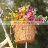 Hot sell removable cheap wicker bicycle rattan basket
