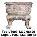 Vietnam Curved Romance Outdoor Ancient Rust Flower Pot thumbnail-1