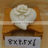 Hand Made Ceramic Heart With Rose Figurine Decoration thumbnail-1