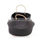 Black Seagrass Basket/ Storage Basket/ Laundry Seagrass Basket thumbnail-3