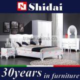 White Leather Bed / Double Bed Frame / Dubai Bed Furniture B904 thumbnail-2