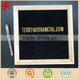 Felt Letter Board Black Felt With 320 White Plastic Changeable Characters 10 In. x 10 Inches Square Wood Oak Frame thumbnail-1